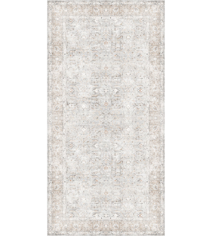 Daniel Green  Cushioned Kitchen Mat, Rectangle 2.6' x 6.5', White