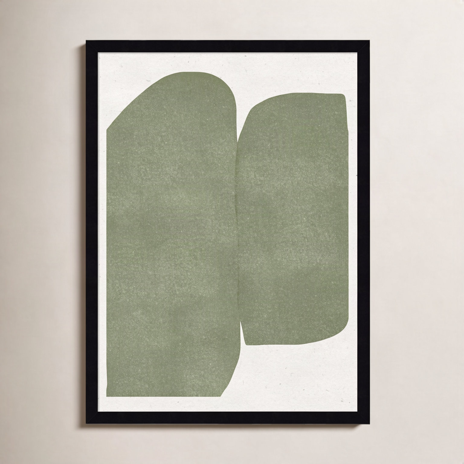 Rooney "Green Paper Cut Modern" Print, 25" H x 19" W, Black