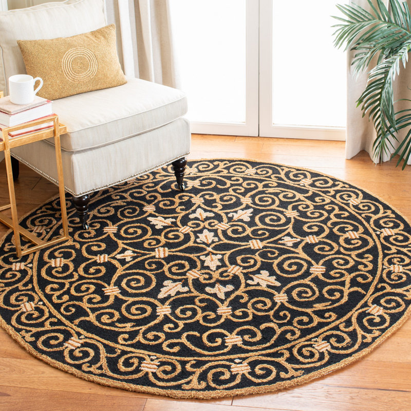 Brayton Hand Hooked Wool Oriental Rug, Round 8'