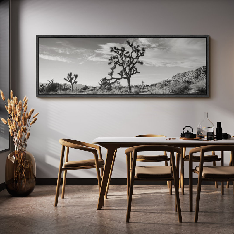 «Cactus Desert», impression sur toile encadrée, H 20 po x l 60 po, Noir, noir, noir, noir