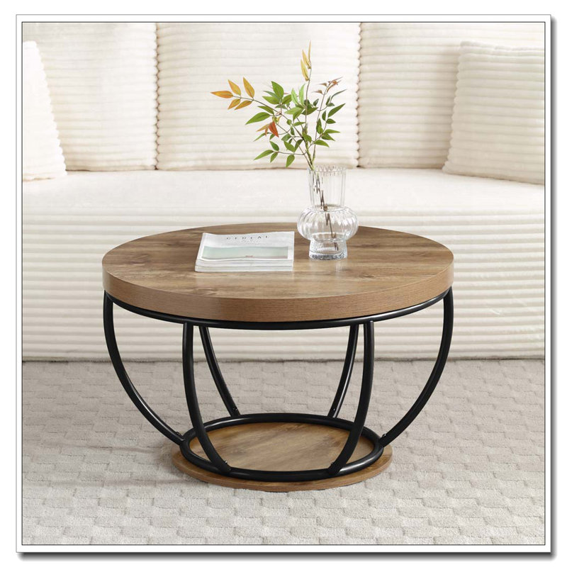 Table basse 31 po avec tablettes de rangement à 2 niveaux, Noir
