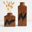 Vase de table artistique avec finition fracturée pour la décoration intérieure - Élégant grand vase en forme rectangulaire pour vases décoratifs-1808462032-1808462033
