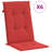 Highback Chair Cushion Set of 6 Red 100 Percent Polyester One Size Outdoor Seat Pads-265888045