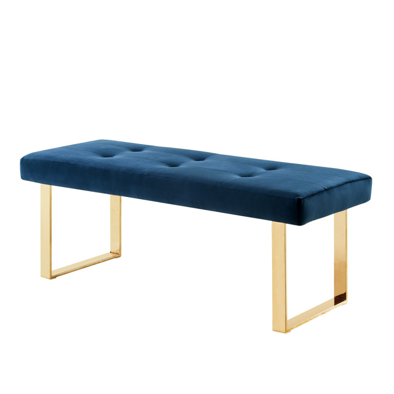 Banc en velours Bissett, Or marine