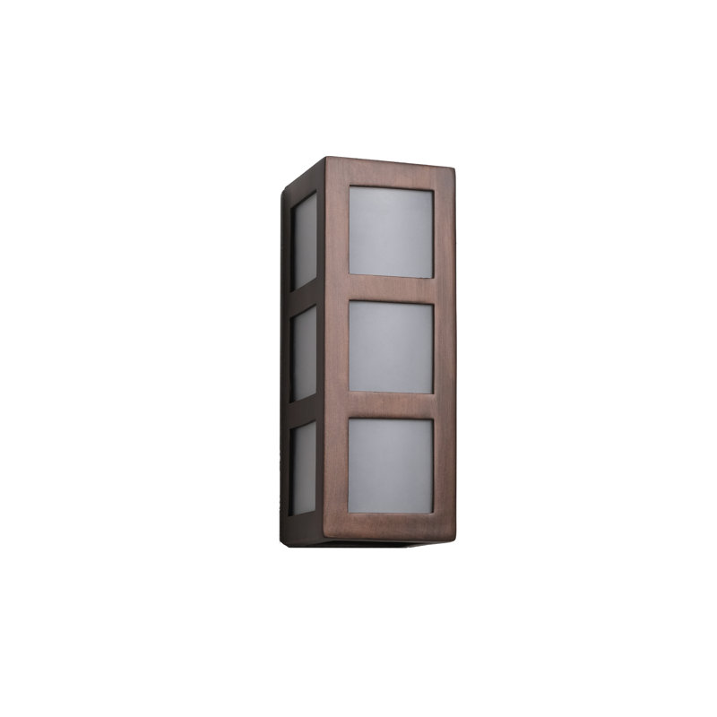 Coan Ceramic Outdoor Wall Light, LED Bulb Included, 15" H x 5" W x 5" D, Rubbed Copper