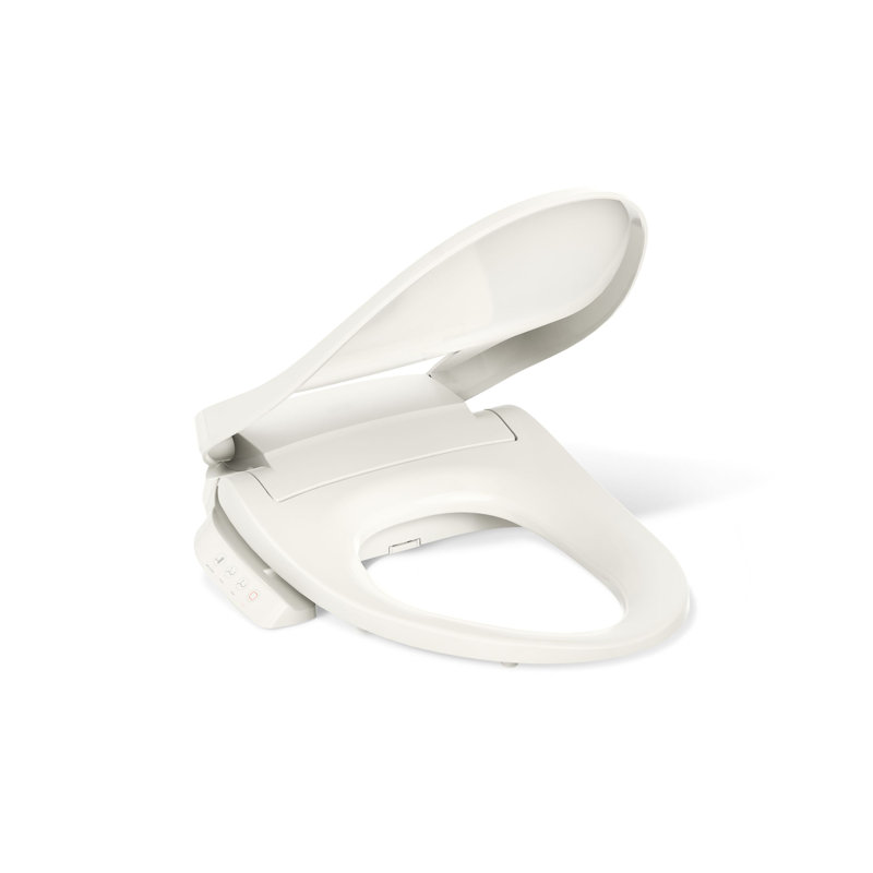 PureWash E545 Elongated Heated Bidet Toilet Seat, Electric Bidets for Existing Toilets, Biscuit