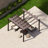Florence 11 ft. W x 11 ft. D Wood Grain Aluminum Pergola in Chilean Ipe Finish with Canopy-1807992791
