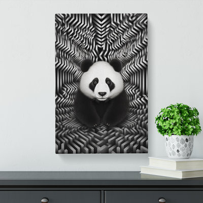 Panda Op - Wrapped Canvas