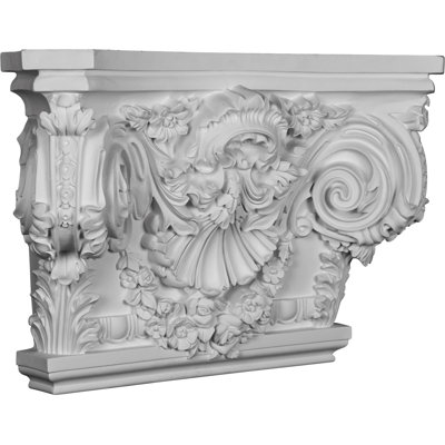 Small Floral Roman Corinthian Capital (Fits Pilasters up to 3 7/8"W x 1"D)