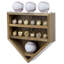 Présentoir à bagues de baseball en acacia