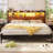 Storage Headboard with LED Lights, Bookcase Headboard with Charging Station-1740395105-1740395107