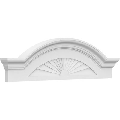 x 2-1/2"P Segment Arch W/ Flankers Sunburst Architectural Grade PVC Pediment