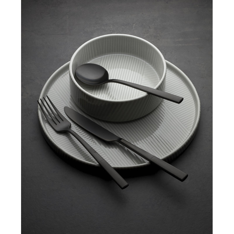 Modulus 20-Piece Flatware Set, Black
