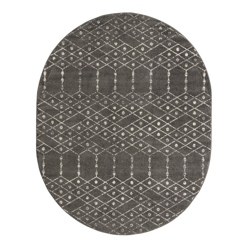 Ippazio Geometric Indoor Rug, Oval 7'10" x 10'
