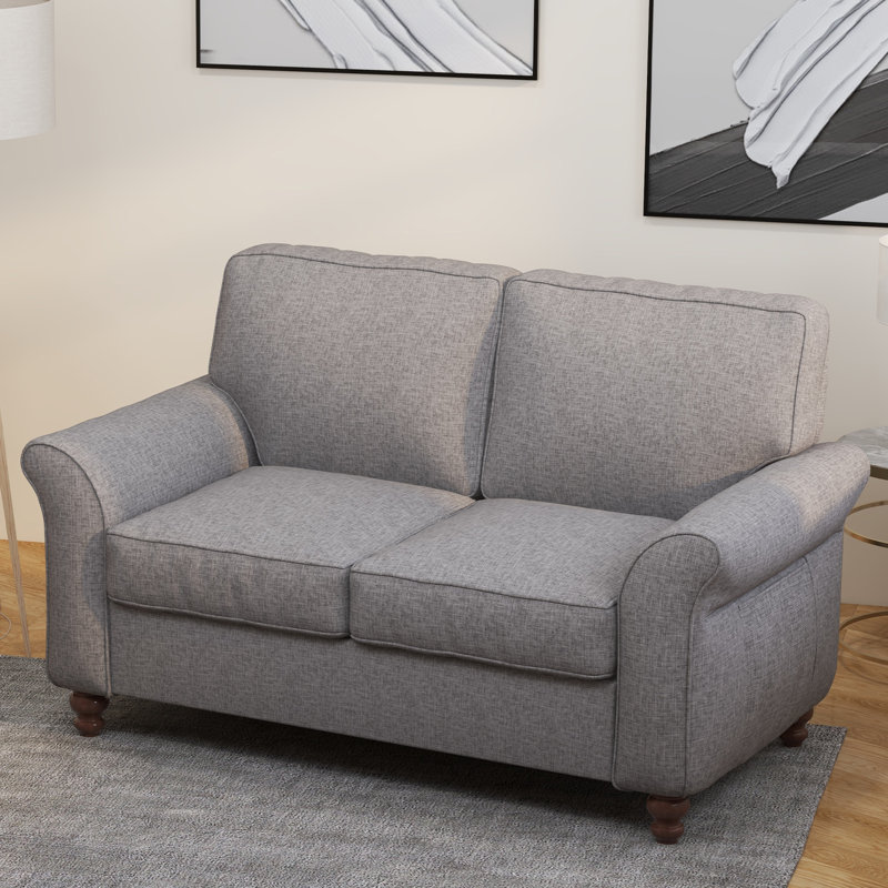 Causeuse Gerwalta, Chenille / mélange de coton gris vif