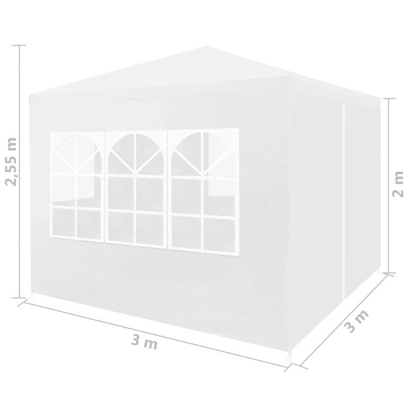 3m x 3m Steel Party Tent, White