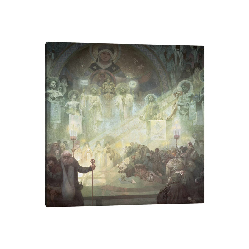 Holy Mount Athos, From The 'Slav Epic', 1926 by Alphonse Mucha - Wrapped Canvas Gallery-Wrapped Canvas Giclée