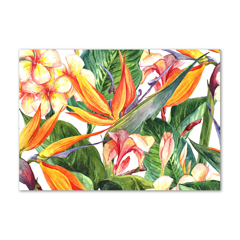 Tropical Flowers - Wrapped Canvas Print