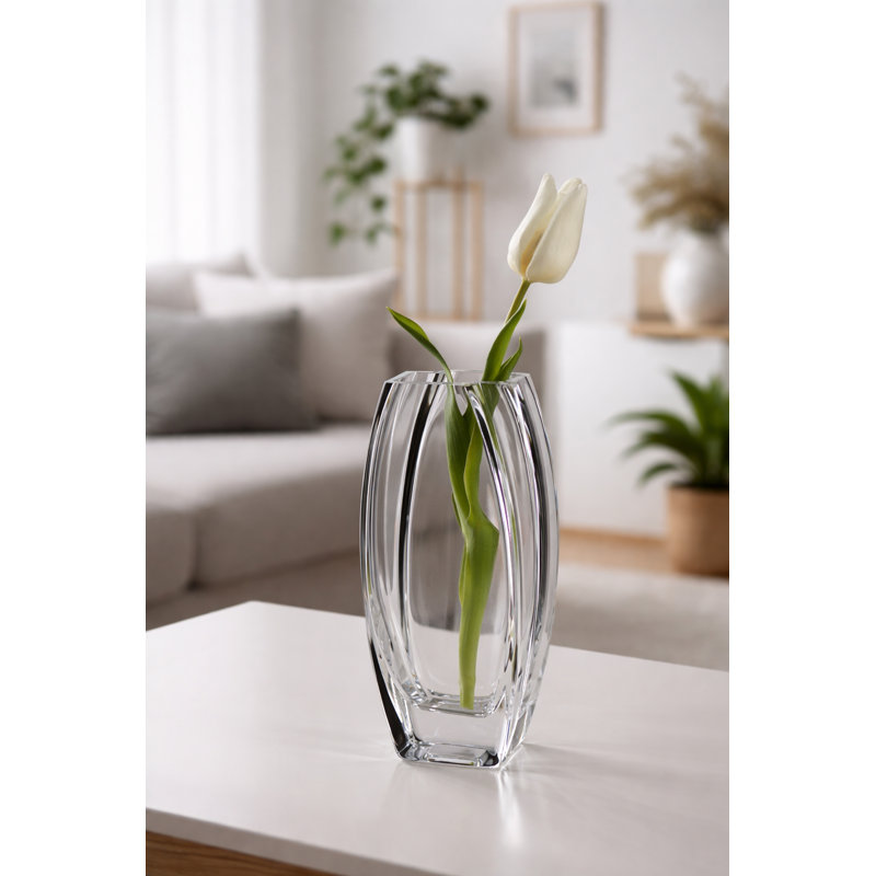 Verre - Vase - Noir fumé - 10,25 po de hauteur - Durable - Fabriqué en Europe - par Barski, H 10,25 po x l 4,6 po x P 2,25 po