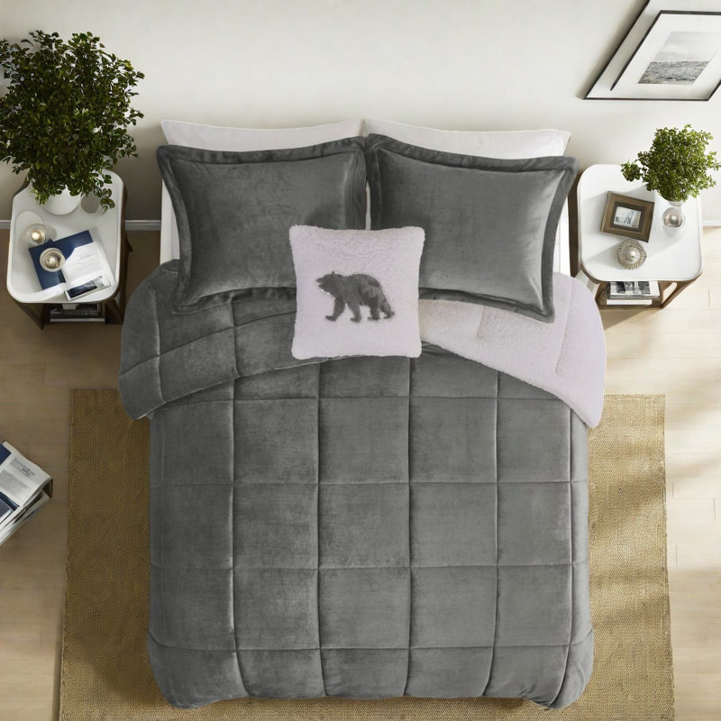 Cozy Plush To Sherpa Bedding Sets, Polyester Comfort For Home