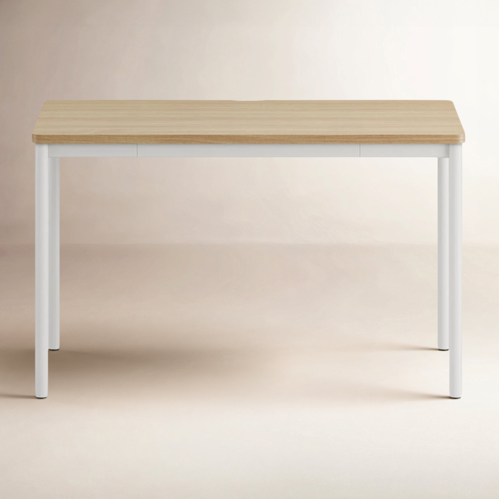 58" Writing Desk, 28.5" H x 48" W x 24" D, Woodgrain, White