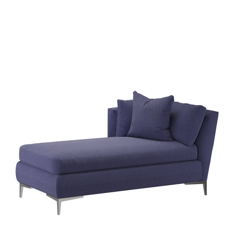 Chaise longue rembourrée Aiden, Acier inoxydable poli, Orienté à gauche (vu de face)
