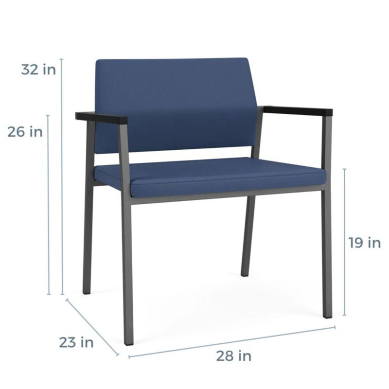 Fauteuil de réception Avon Rx, Vinyle saphir Silvertex, Gris anthracite
