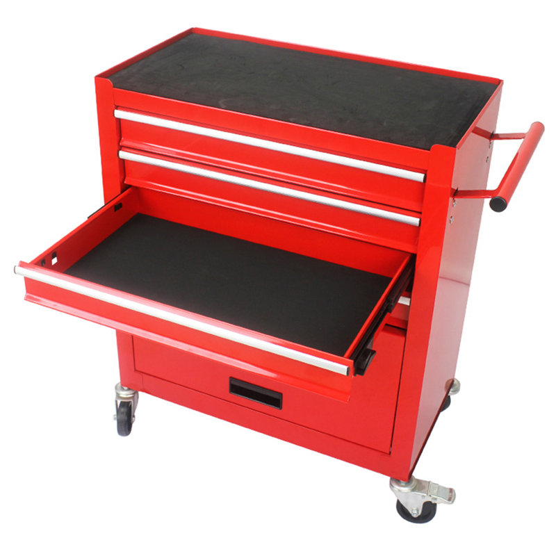 Chariot à outils multifonctionnel avec 4 roulettes, Rouge