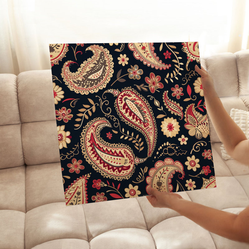 «Abstract Bohemian Paisleys», reproduction d'art non encadrée, H 20 po x l 20 po