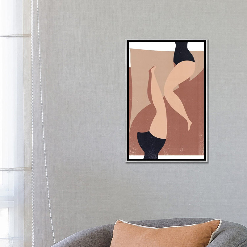 Sunbath-impression d’art graphique, Pas de tapis, H 26 po x l 18 po x 1,5 po, Toile avec cadre argenté