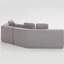 Canapé modulaire spacieux en velours gris moelleux