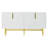 Modern Elegant 4-Door Sideboard Gold Metal Handle Buffet Cabinet For Dining Room, Living Room, Bedroom, Hallway-399360682