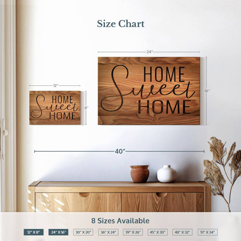 Home Sweet Home Family Typography II Wall Sign, 16" H x 24" W