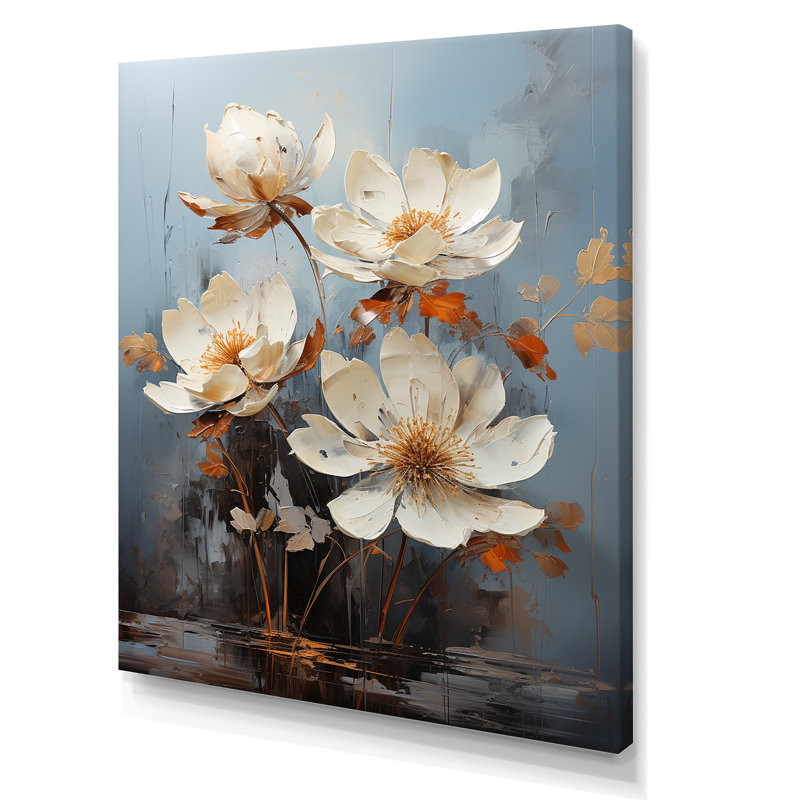 Sérénade lotus au clair de lune, H 40 po x l 30 po x P 1,5 po, Toile tendue