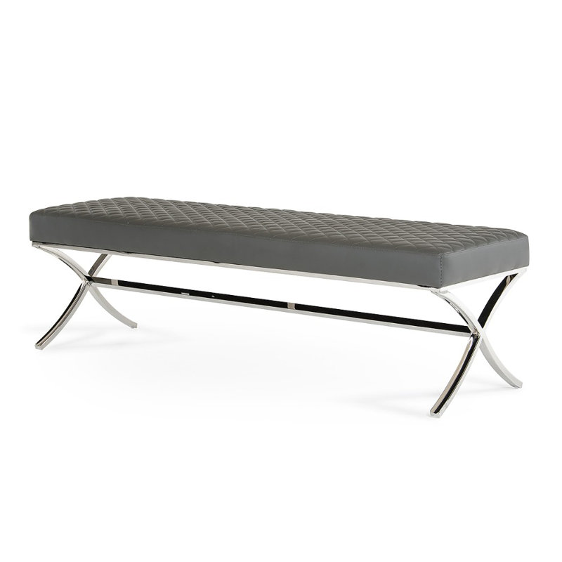 Banc en métal Clarine, Gris
