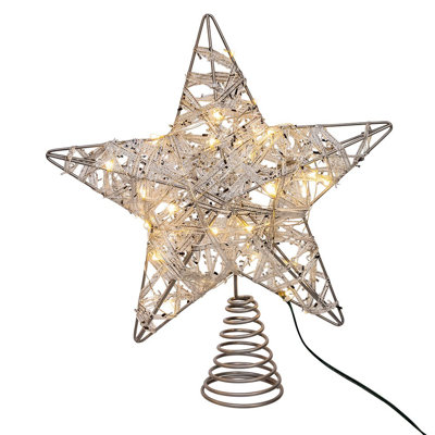 Décoration pour sommet de sapin en forme d'étoile à 5 pointes à DEL blanc chaud 10,5 pouces 30 lumières Kurt Adler