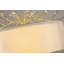 Lustre 6 branches en argent vieilli avec abat-jour en tissu et cristaux