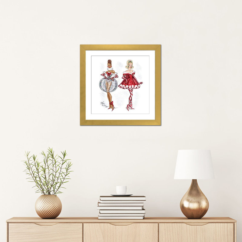 Festive Glamour 2025 - HWI576, H 16 po x l 16 po, Papier à cadre ouvert avec passe-partout, Doré