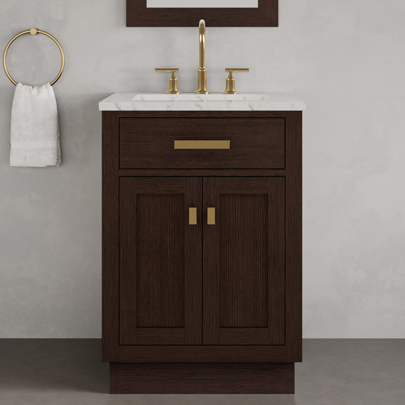 Ensemble de meuble-lavabo simple 24 po Nicholls, Chêne brun