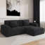 Grandes rayures, 106,3 pouces, compression, 3 sièges, style moderne, noir, dossier à coussin souple, chambre d'amis, compression moderne, assise confortable, adultes, chambre à coucher