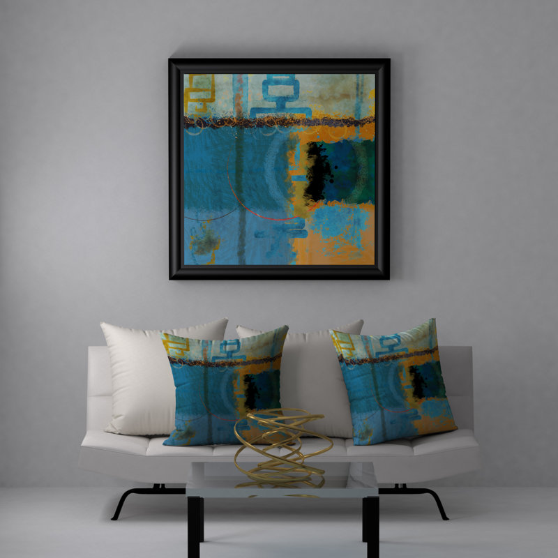 Housse de coussin carré et insert 20e siècle Compliment, 18" x 18"