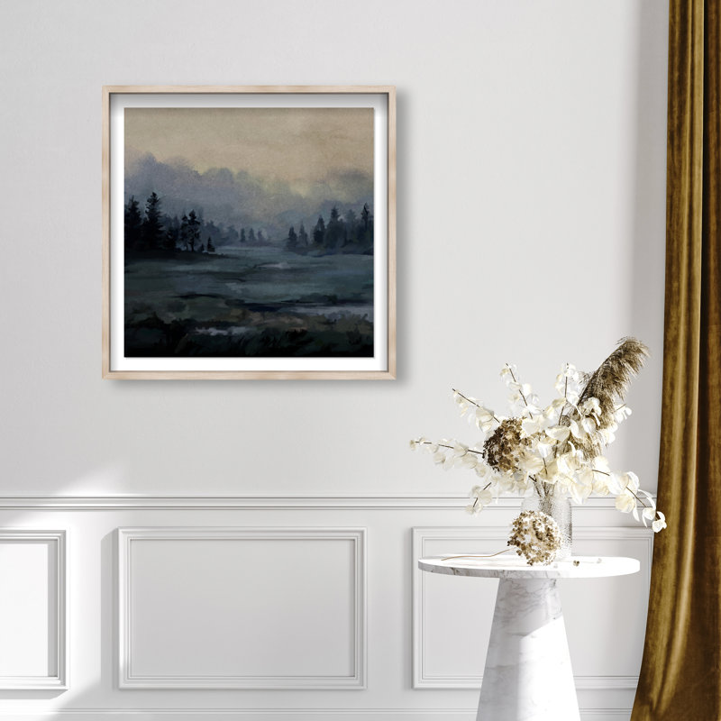 Impression encadrée Early Meadow, paysage et nature par Oliver Gal, H 31,5 po x l 31,5 po, Cadre blond