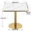 Table de salle à manger carrée moderne avec plateau en faux marbre, assemblage facile, structure en métal robuste, 31,5 pouces de diamètre-1334957724-1334957725-1334957723
