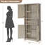 Grand garde-manger autoportant moderne pour le salon - armoire de rangement 70 po avec portes, tiroirs et tablettes réglables - Organisateur de maison polyvalent - Gris - Avec 1 grille, nouveau gris-129391245