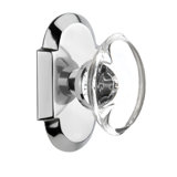 Cottage Plate with Oval Clear Crystal Door Knob