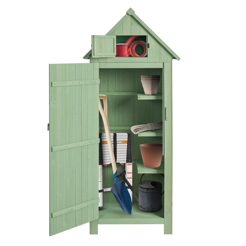 Fir 2.5 ft. W x 1.7 ft. D Solid Wood Storage Shed, Green