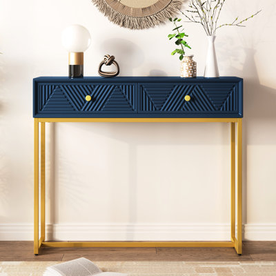 Console avec deux tiroirs - Bleu marine pour les intérieurs à la mode