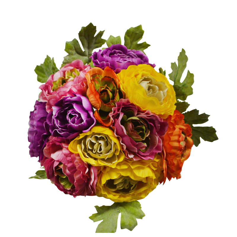 Centre de table 11 "Bouquet de renoncules , Mauve/jaune