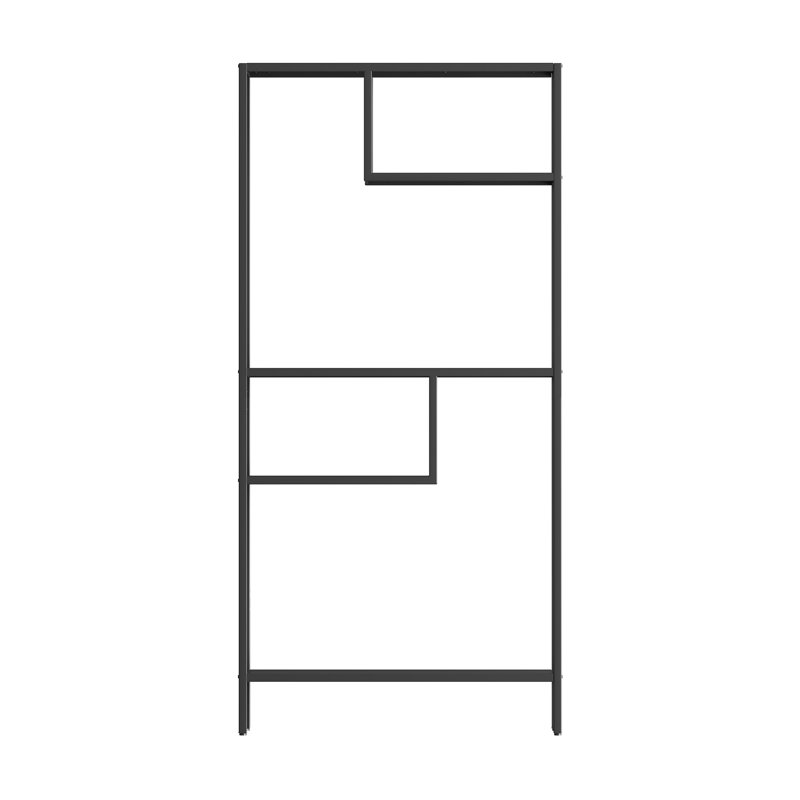 Tablette de rangement moderne avec 4 compartiments et pieds en métal