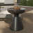 Ashbie Modern Fiberstone Pedestal Side Table with Round Top – Sculptural Indoor/Outdoor Accent Table for Patio or Living Room-1295387112